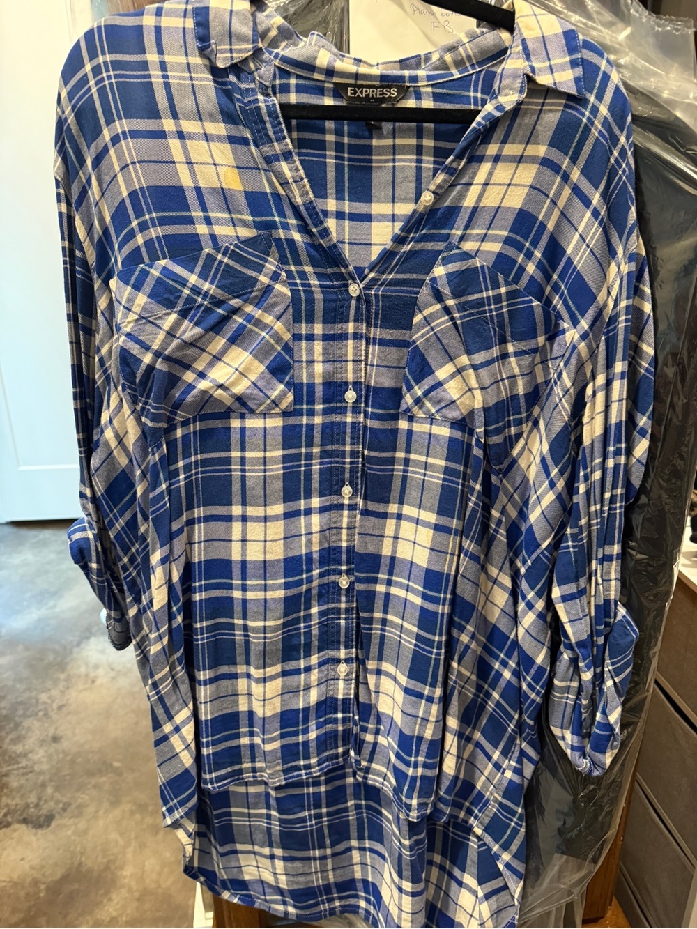 Express flannel Plaid Button-Front Women's Shirt
